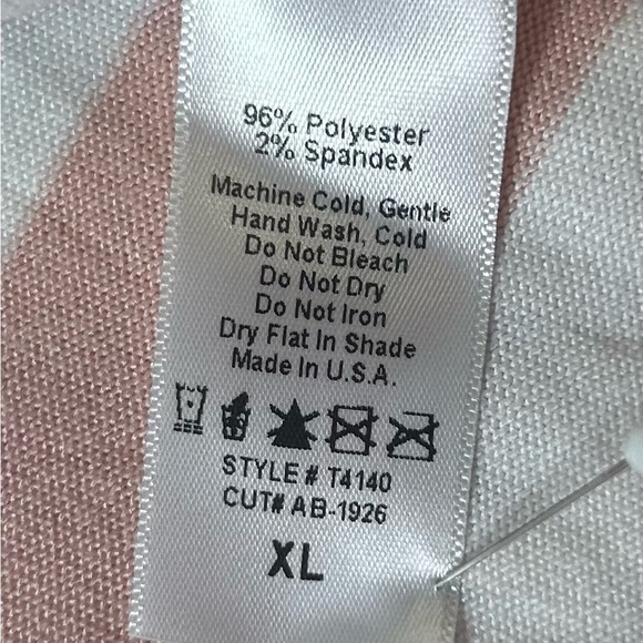 E. C. Striped Pink and White Women's Top w/ Stretch. Size XL. - Picture 8 of 8